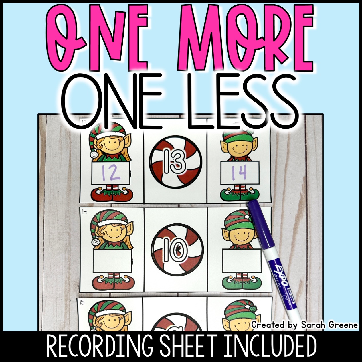 One More and One Less Math Center