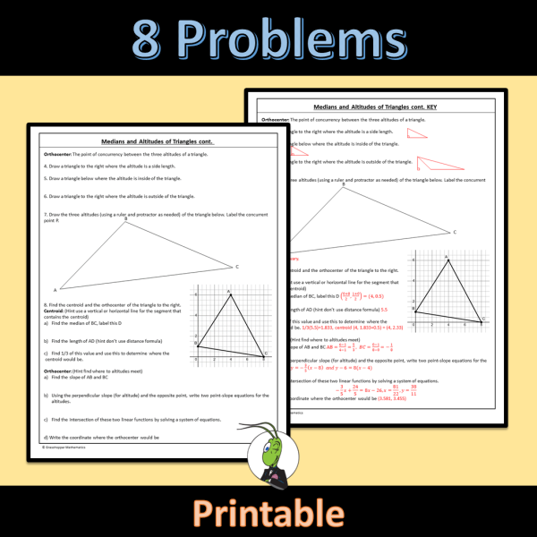 Triangle Medians and Altitudes Geometry Guided Notes Triangle ...