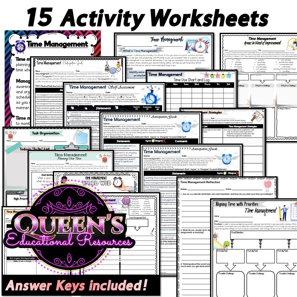 Executive Functioning Time Management and Self-Control Bundle | Made By ...