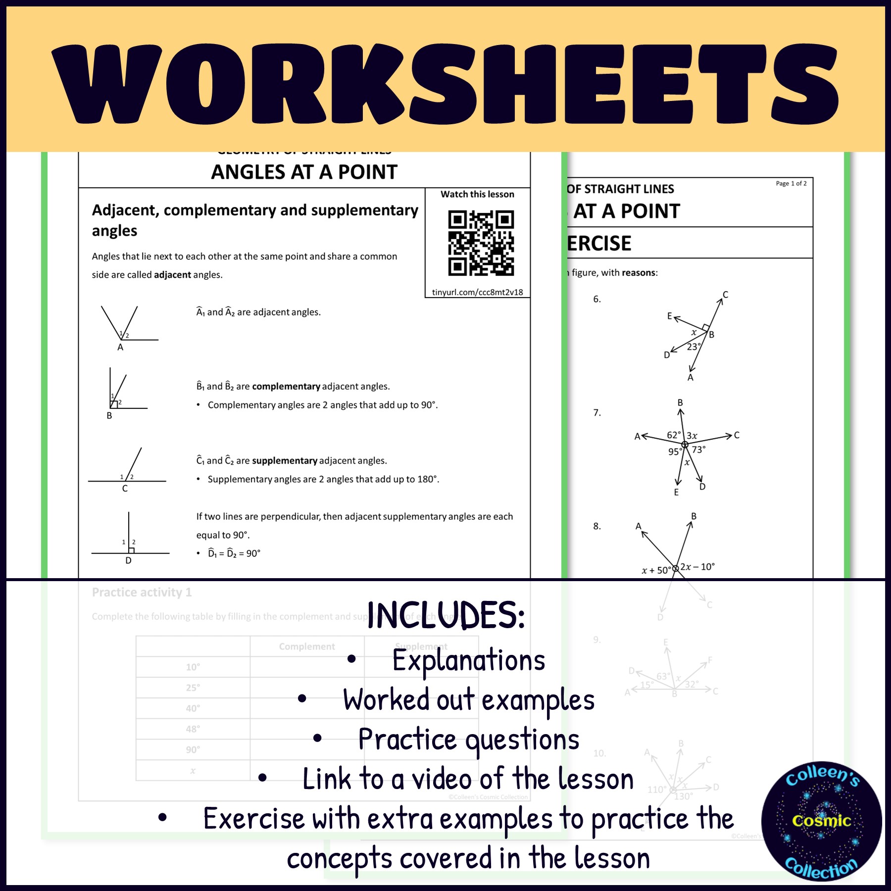 Grade 8 Maths Term 2 Straight Line Geometry Section BUNDLE - CAPS ...