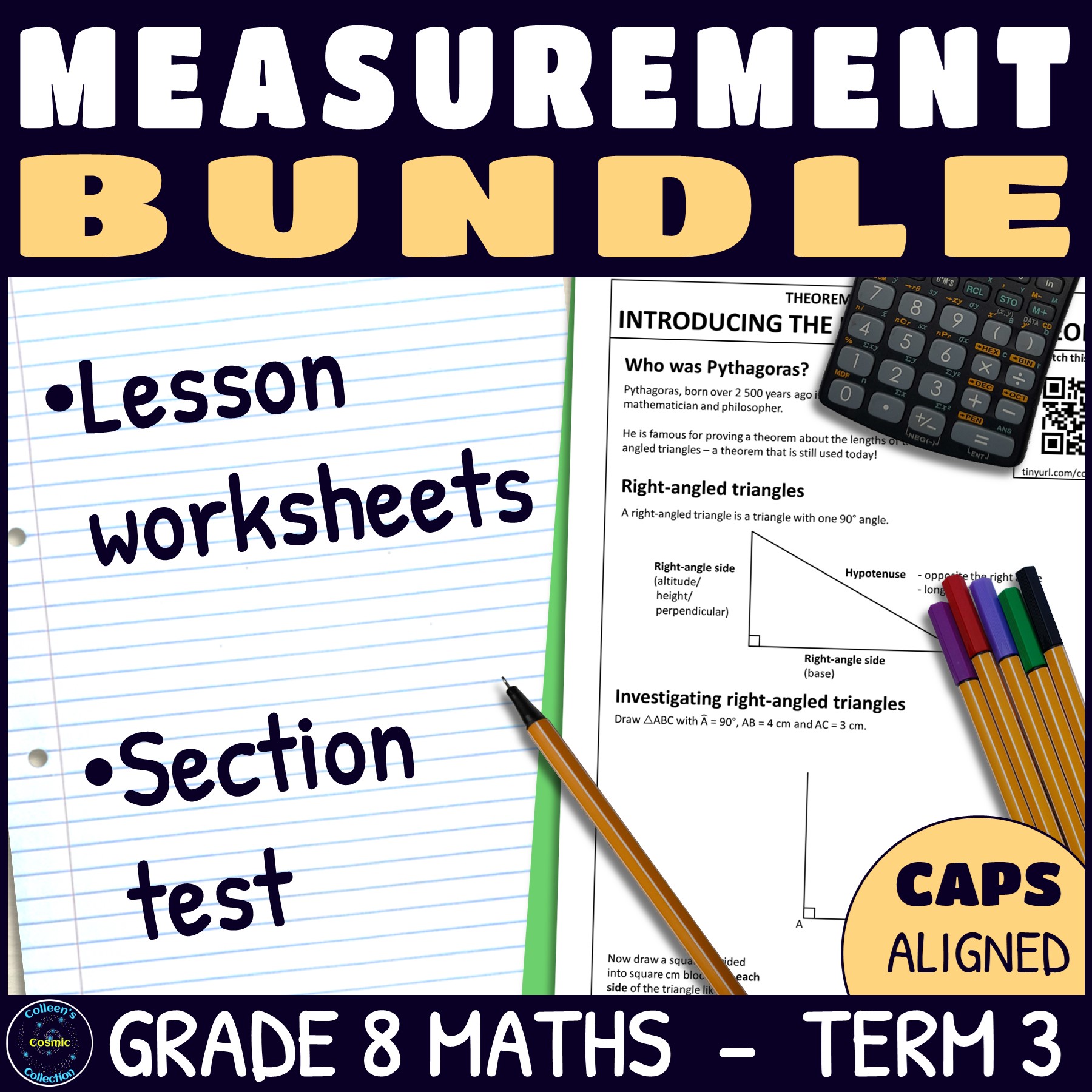 Grade 8 Maths Term 3 Measurement Section BUNDLE - CAPS