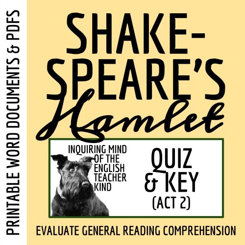 Hamlet Act 2 Quiz and Answer Key for High School | Made By Teachers