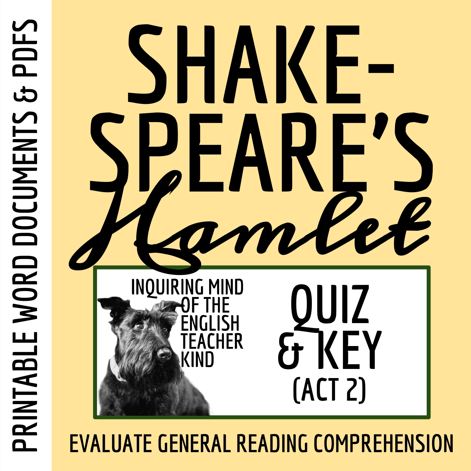 Hamlet Act 2 Quiz and Answer Key for High School
