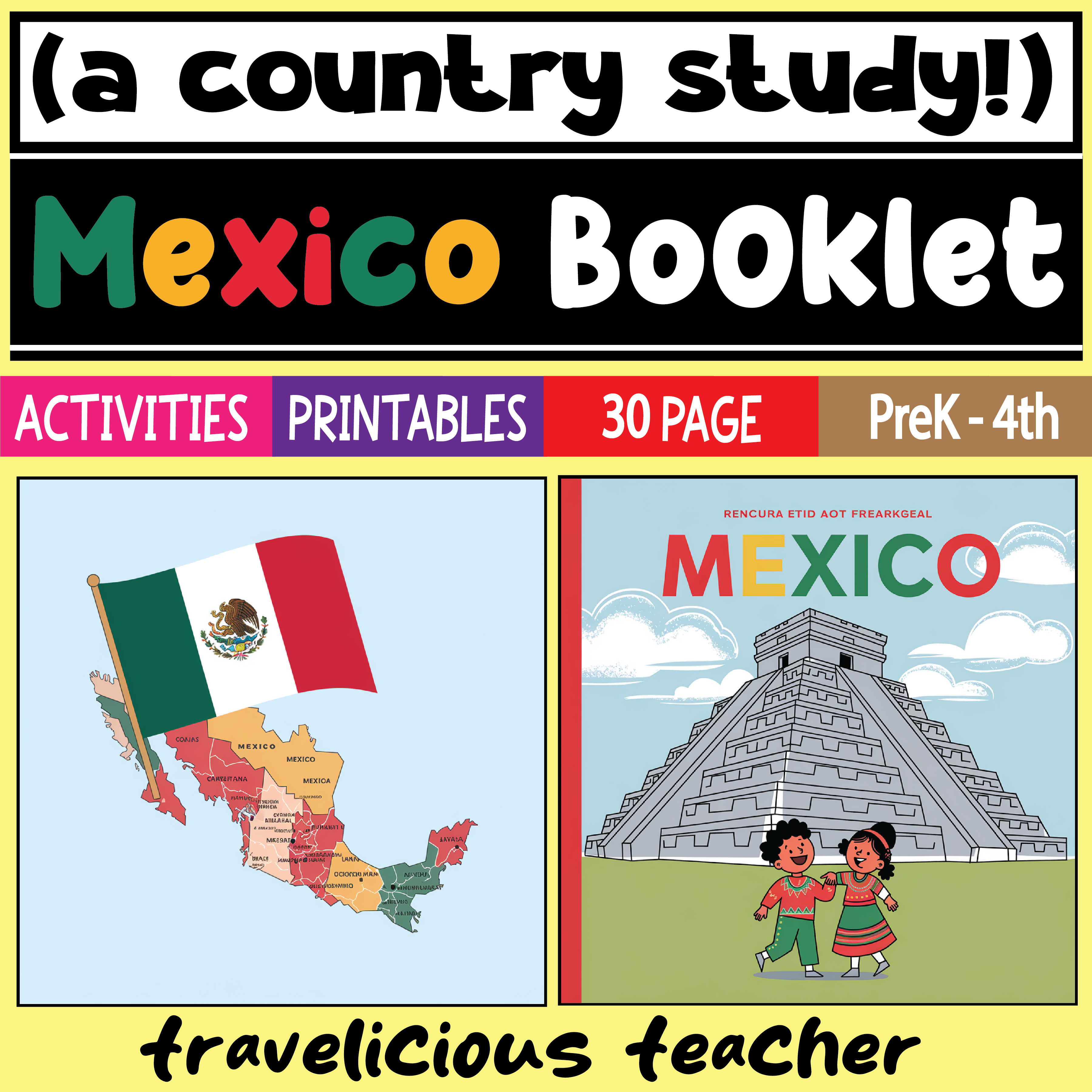 Mexico Booklet (a country study!) , Mexico Country Study Worksheets Activities
