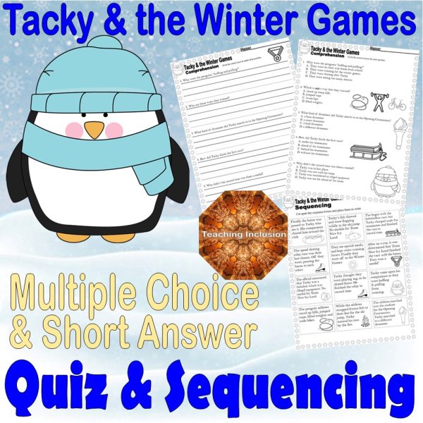 Tacky and the Winter Games Reading Comprehension Test Quiz & Story ...