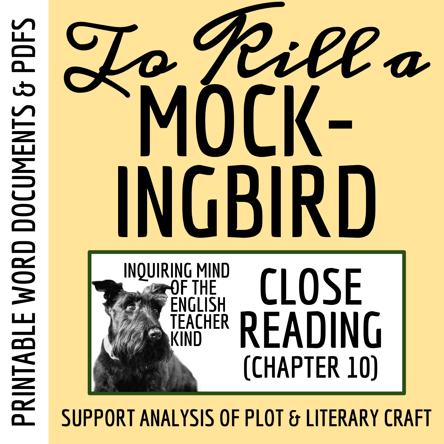 To Kill a Mockingbird Chapter 10 Close Reading Analysis Worksheet