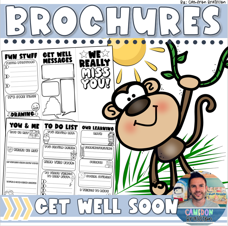 Get Well Soon Brochure Cards and Writing Activities for Sick or Injured Students