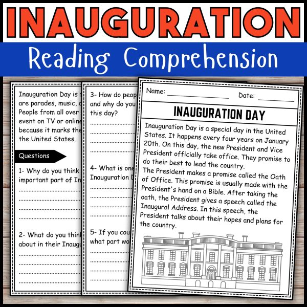 January Inauguration Day Reading Comprehension Passage and Questions ...