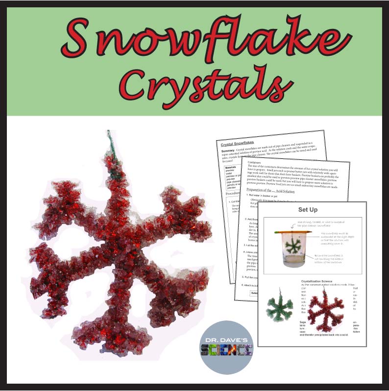 Christmas Winter Science with Borax Crystal Snowflakes Supersaturated