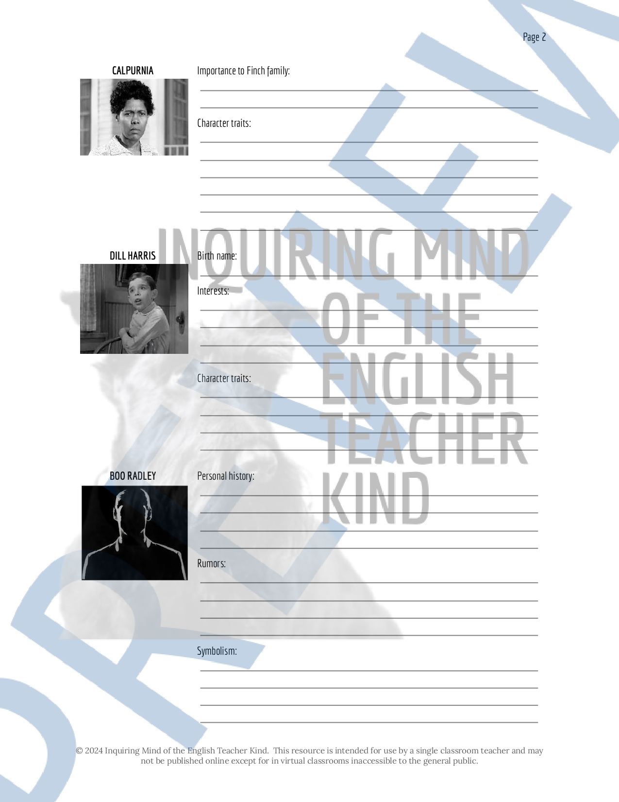 To Kill a Mockingbird Novel Study Guide with Answer Key for High School ...