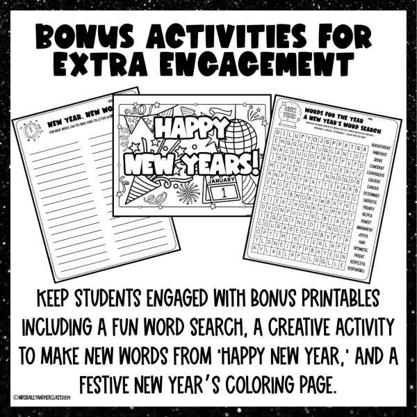 New Year’s One Word | Goal Setting Activities 2025 | Reflection Pack ...