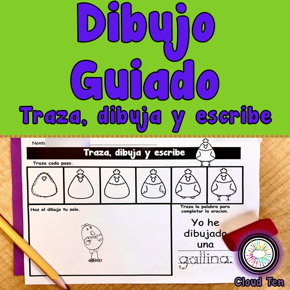 Dibujo Guiado - Traza, dibuja y escribe para Pre- K - Fine motor skills