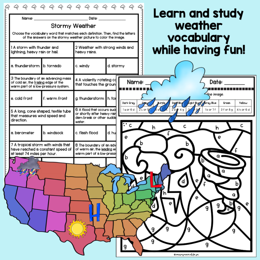 Weather Climate Clouds Atmosphere Tools and Terms Activities BUNDLE ...