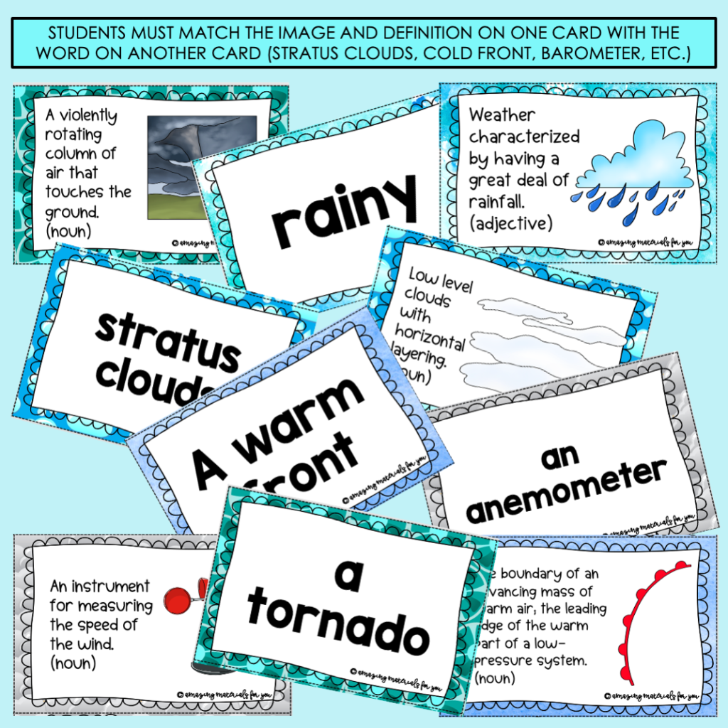 Weather Climate Clouds Atmosphere Tools and Terms Activities BUNDLE ...
