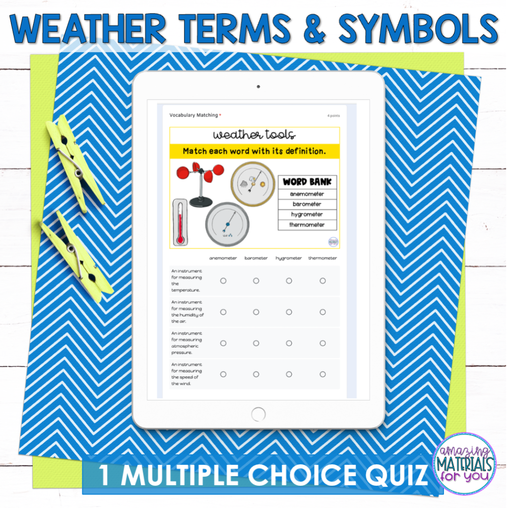 Weather Climate Clouds Atmosphere Tools and Terms Activities BUNDLE ...