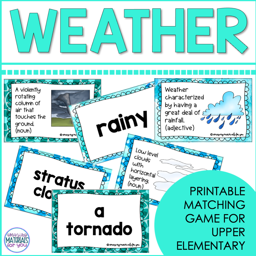 Weather Climate Atmosphere Clouds Matching Early Finishers Game