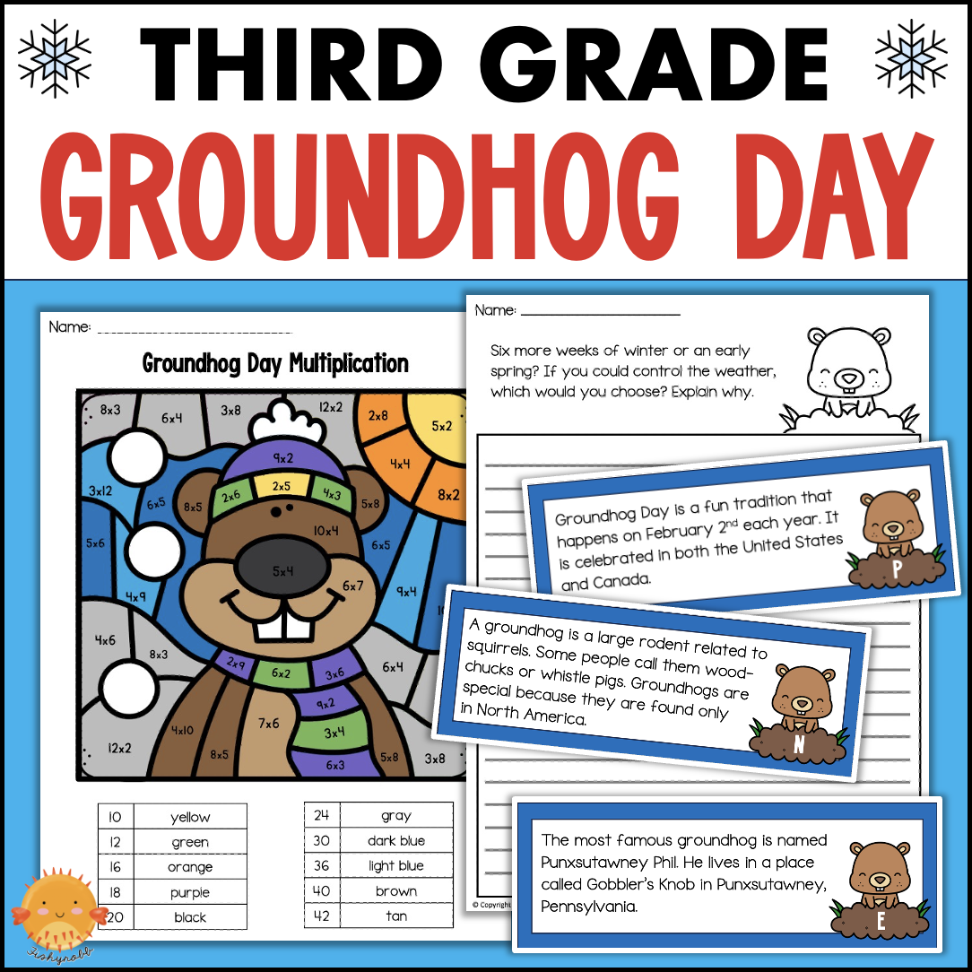 3rd Grade Groundhog Day Activities Multiplication Reading Writing Prompts