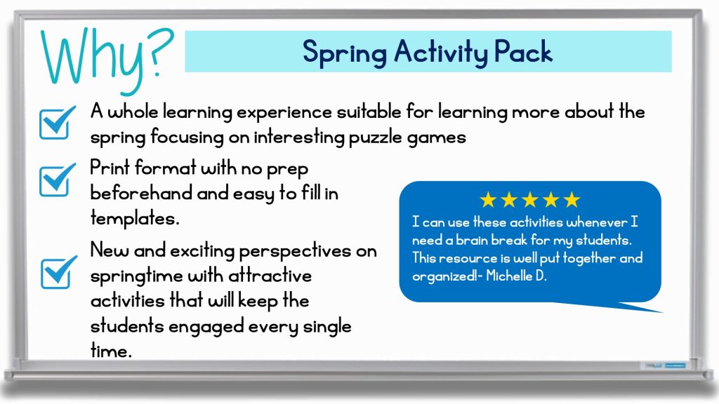 Spring Activity Packet Springtime Activities Brain Breaks Games Time ...