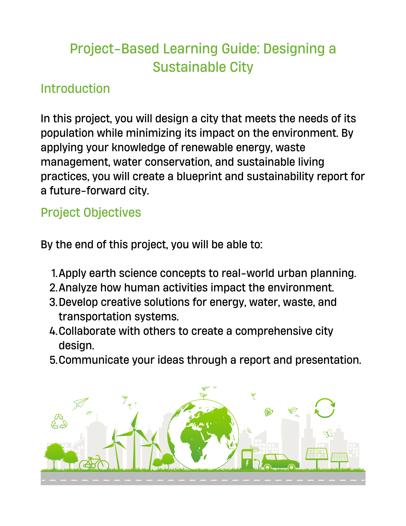 Design a Sustainable City – High School PBL Unit - Made By Teachers