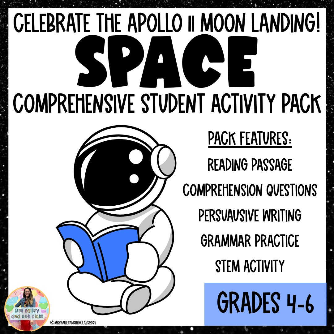 1969 Moon Landing Activities Pack: Space Unit, STEM, Writing, Vocabulary, & More!