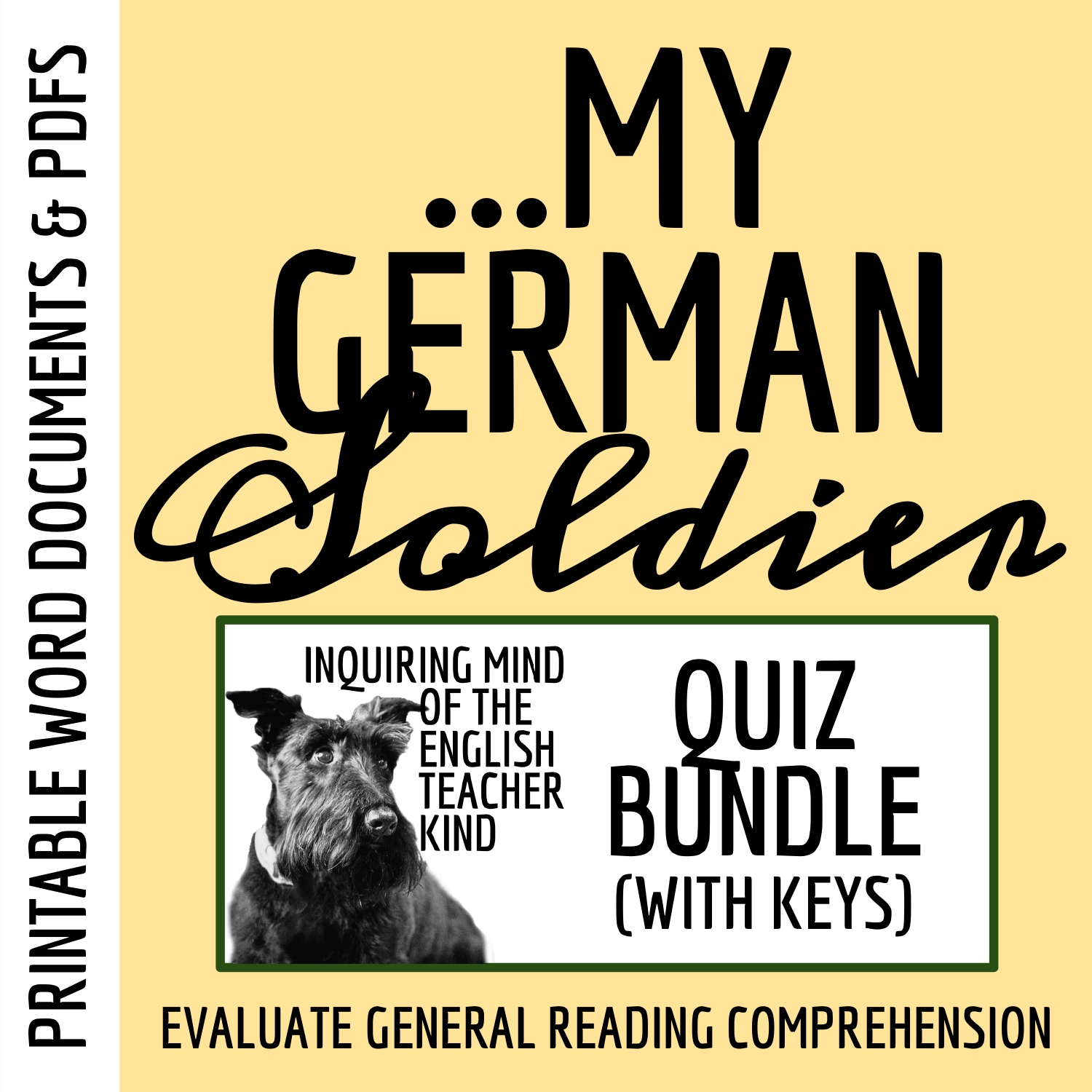 Summer of My German Soldier Quiz Bundle with Answer Keys