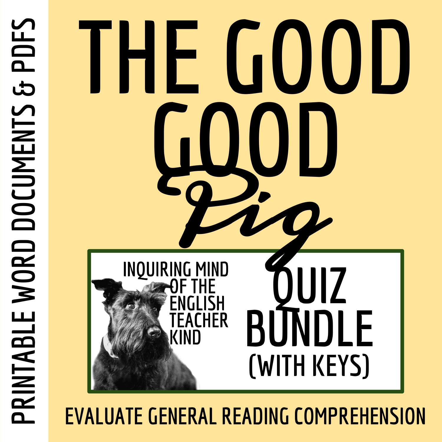 The Good Good Pig by Sy Montgomery Quiz and Answer Key Bundle