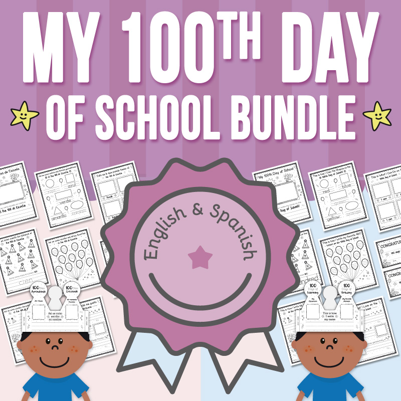 100th Day of School BUNDLE Certificate, Crown and Worksheets