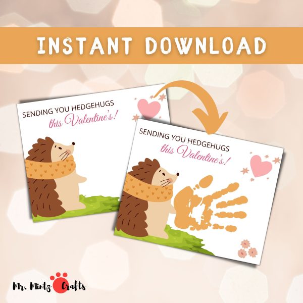 Valentine’s Day Handprint Craft – Hedgehog Hugs Keepsake for Kids ...