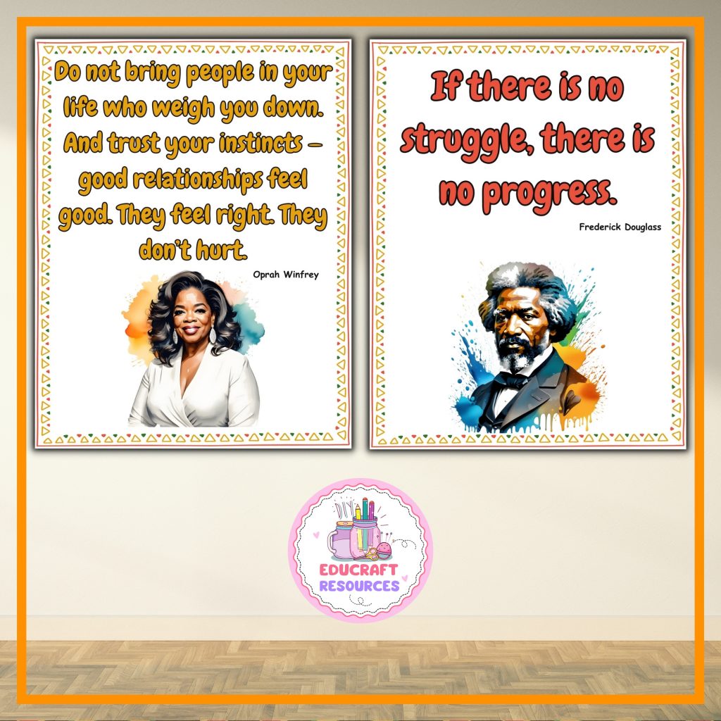 Black history month Bulletin Board posters | famous icons-Heroes Quote ...