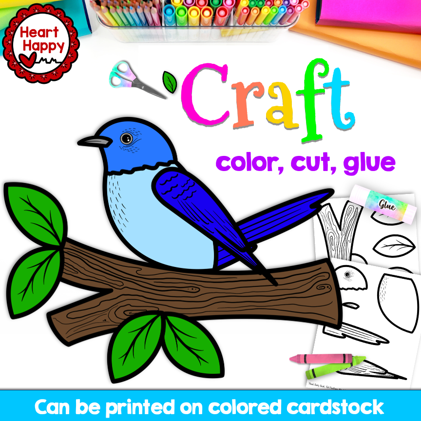Mountain Bluebird Craft | Nevada & Idaho State Symbols | Spring