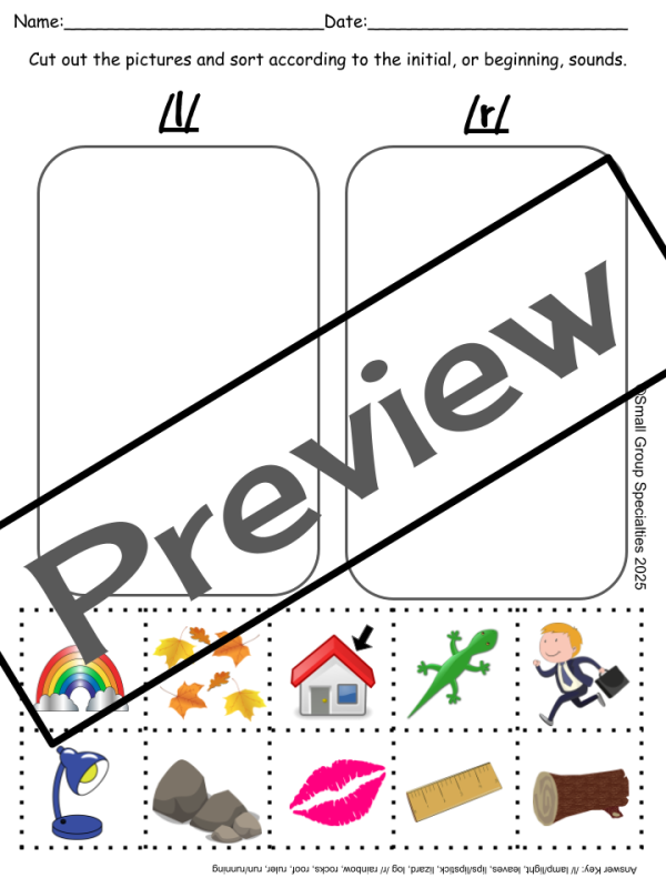 Sound Wall Picture Sorts - Liquids /l/ and /r/ | Made By Teachers