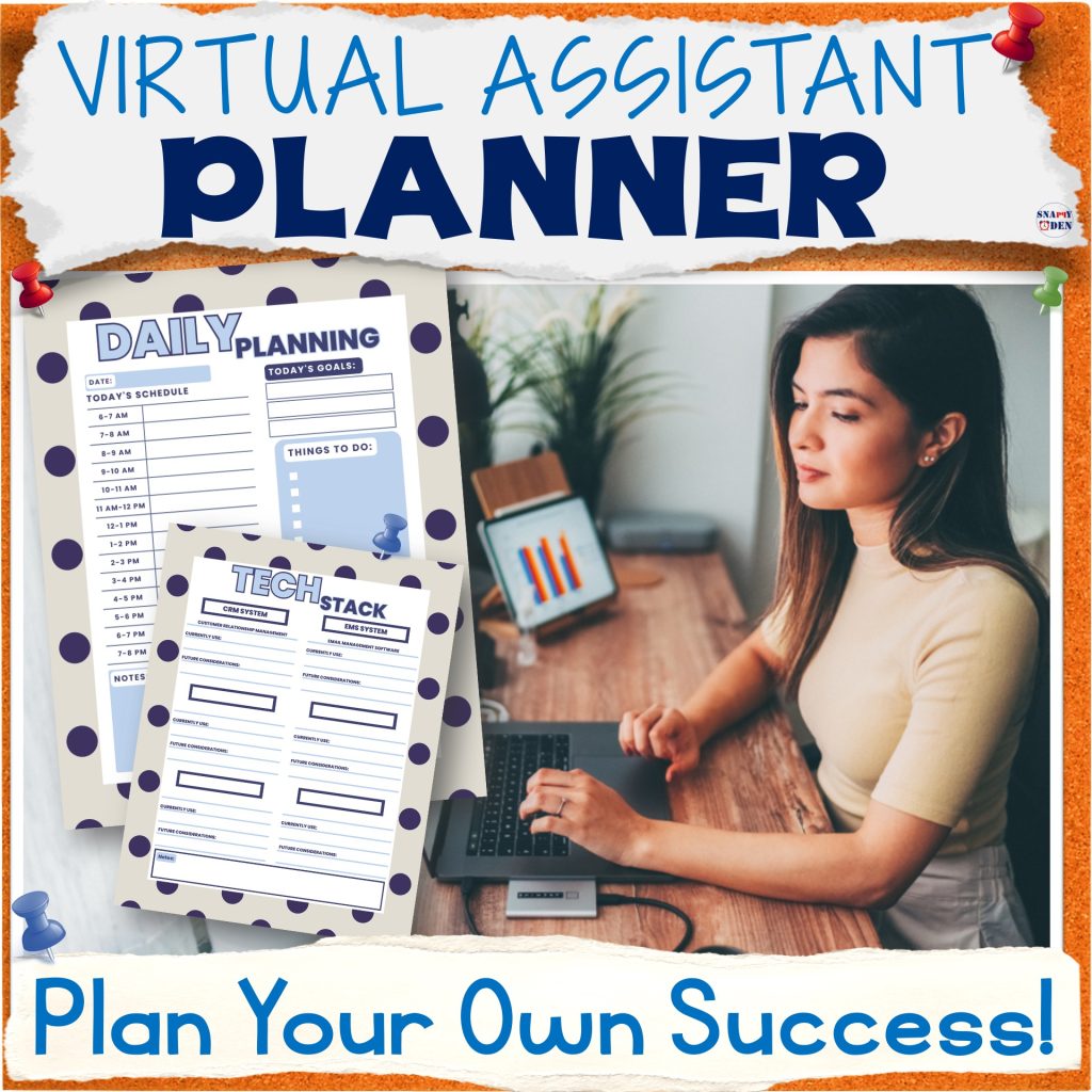 Virtual Assistant Planner VA TPT Seller Business Data Tracking Planning ...