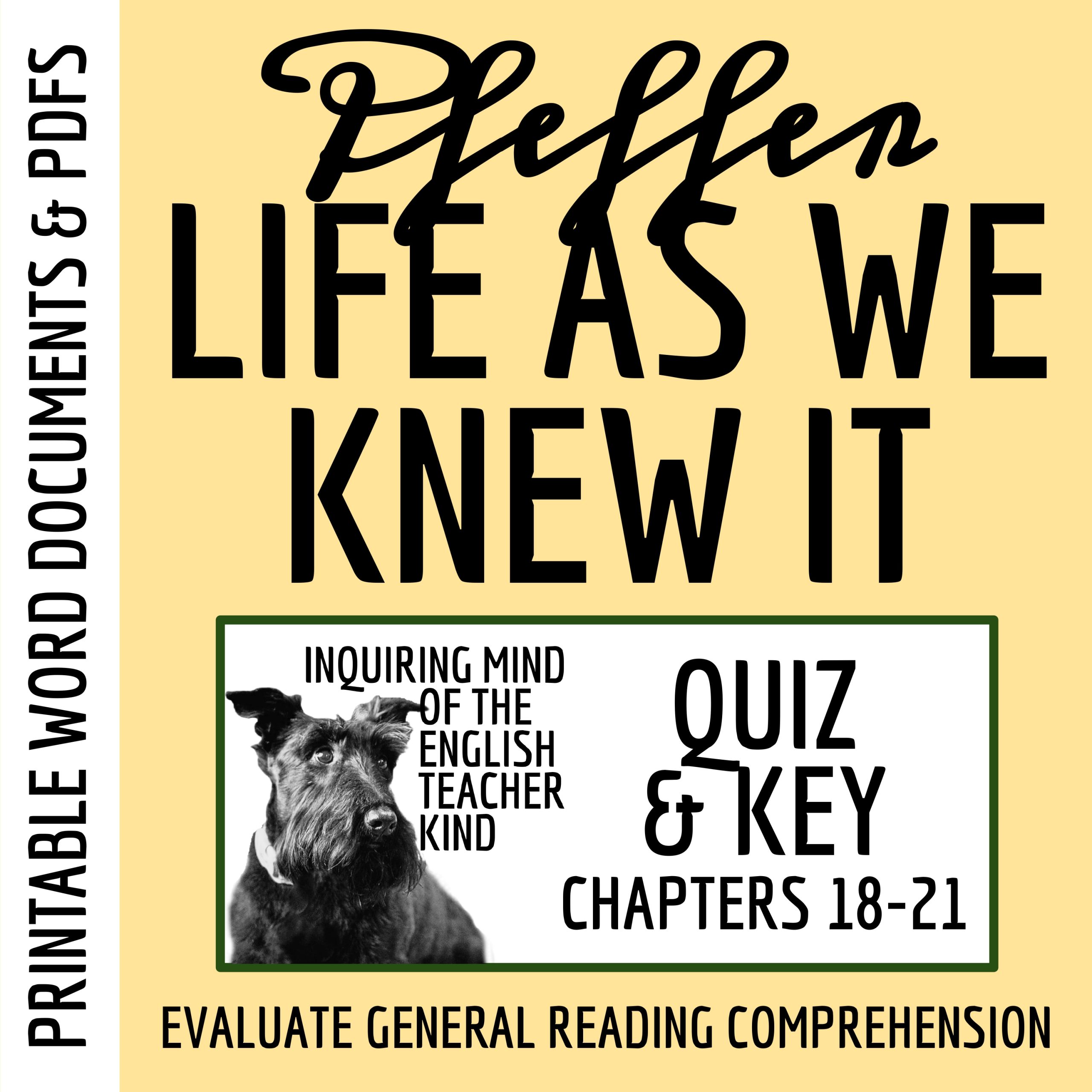 Life As We Knew It Chapters 18 through 21 Quiz and Answer Key