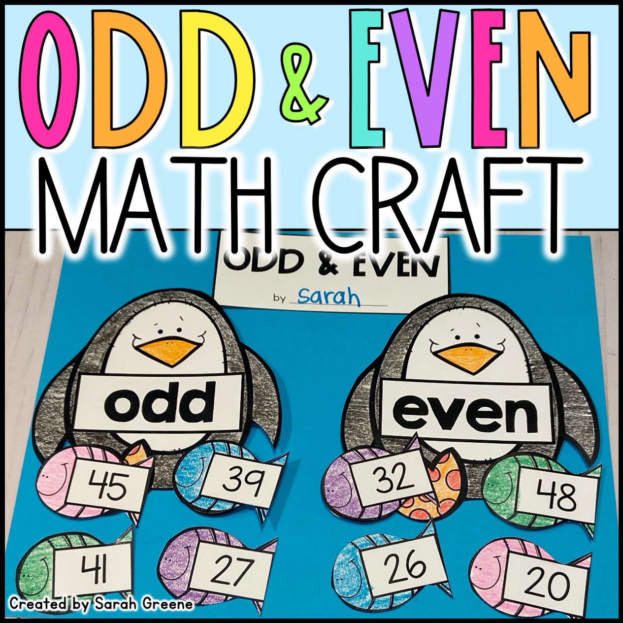Odd and Even Penguin Math Craft