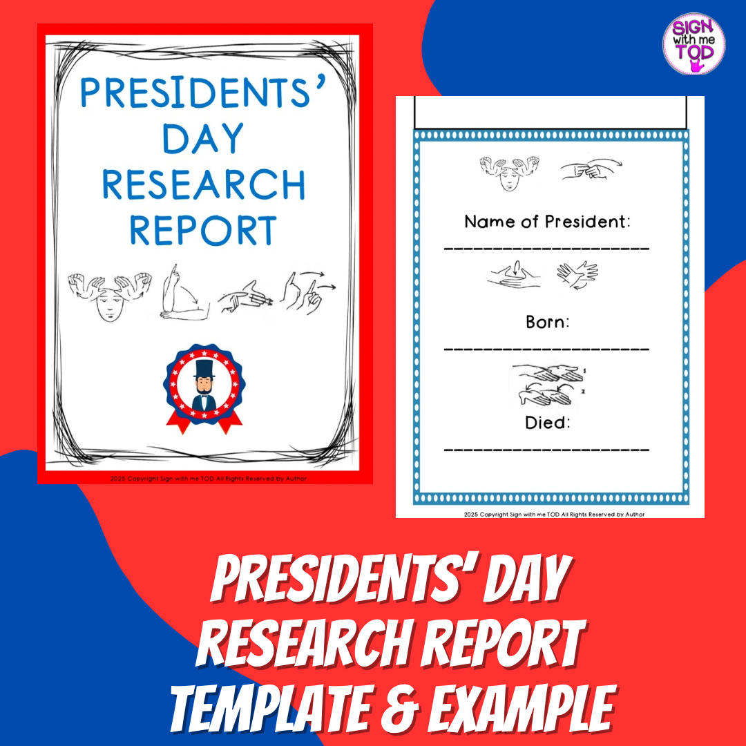 Deal Education - ASL and English Presidents' Day Research Report Template