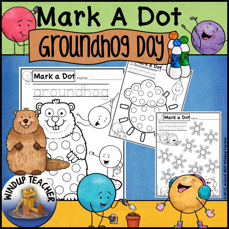 Groundhog Day Bingo Dot Dauber Worksheets - Do-A-Dot Marker Printable Activity