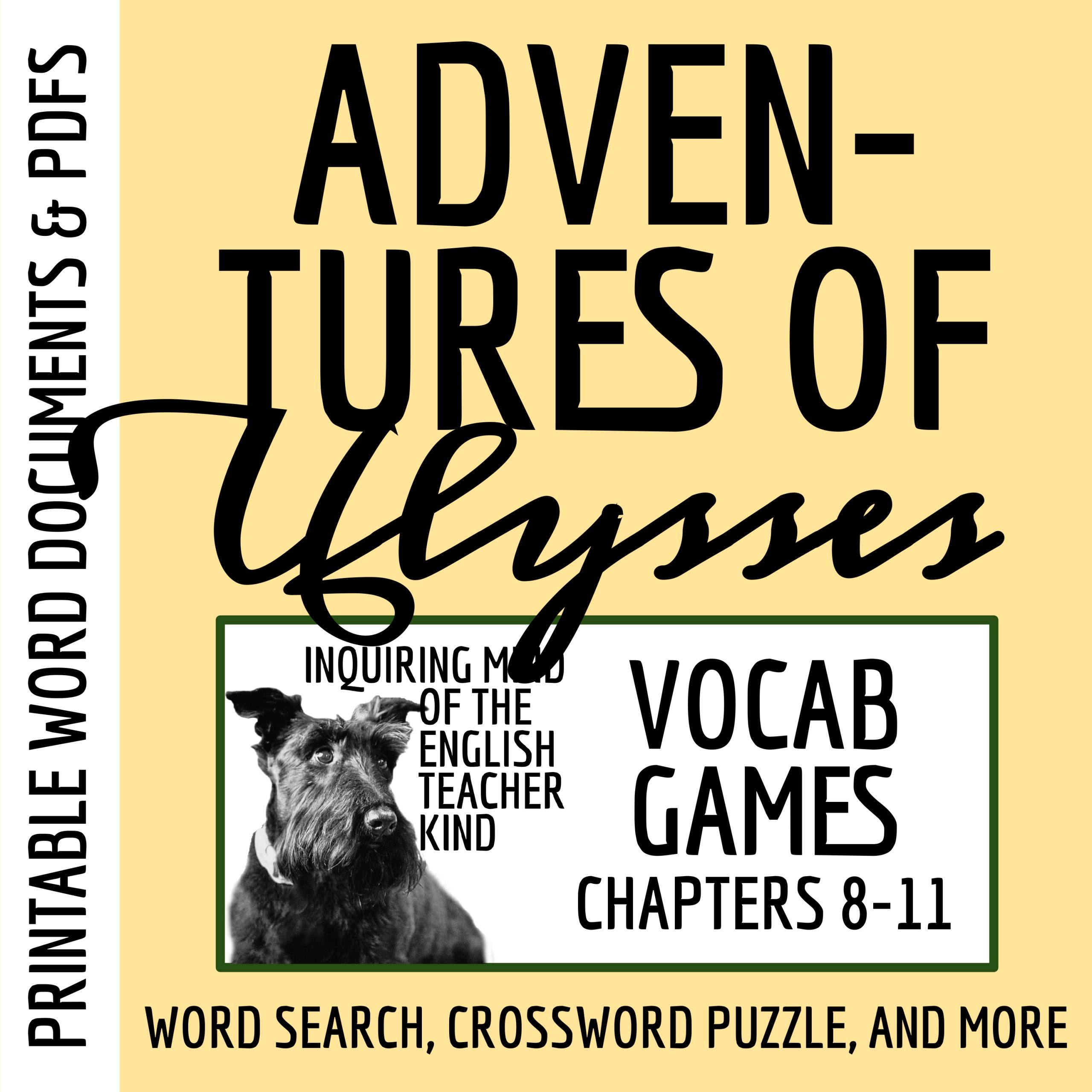 The Adventures of Ulysses Vocabulary Games for Chapters 8, 9, 10, and 11