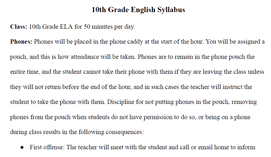 10th Grade English Benchmark Block
