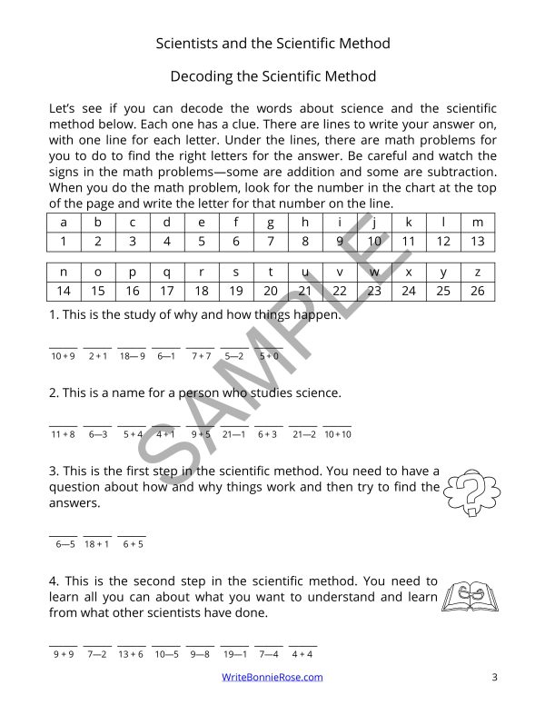 Scientists & the Scientific Method Activity Book-Learning About Science ...