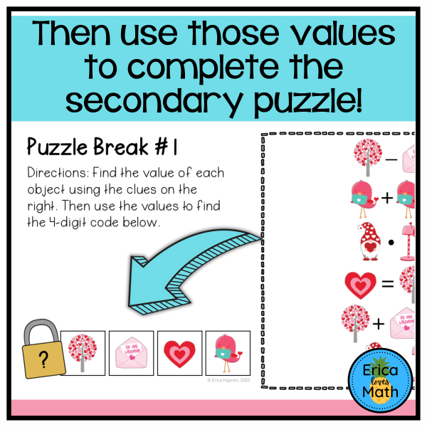 Math Logic Puzzle Activity for Valentine’s Day Brain Break - Made By ...