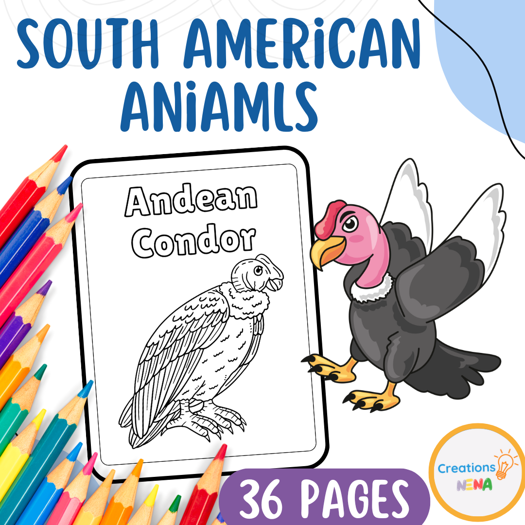 South American Animals Coloring Pages.
