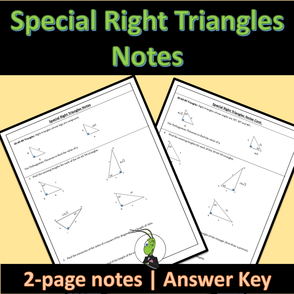 Special Right Triangles Geometry Guided Notes Trigonometry Unit | Made ...