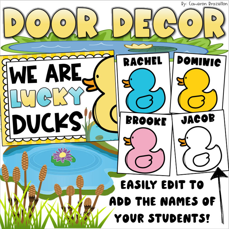 St. Patrick's Day Lucky Ducks Door Decorations Bulletin Board Display EDITABLE