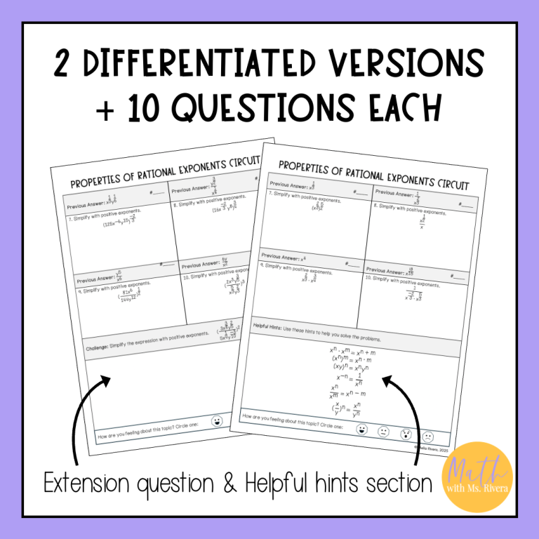 Properties of Rational Exponents | Made By Teachers