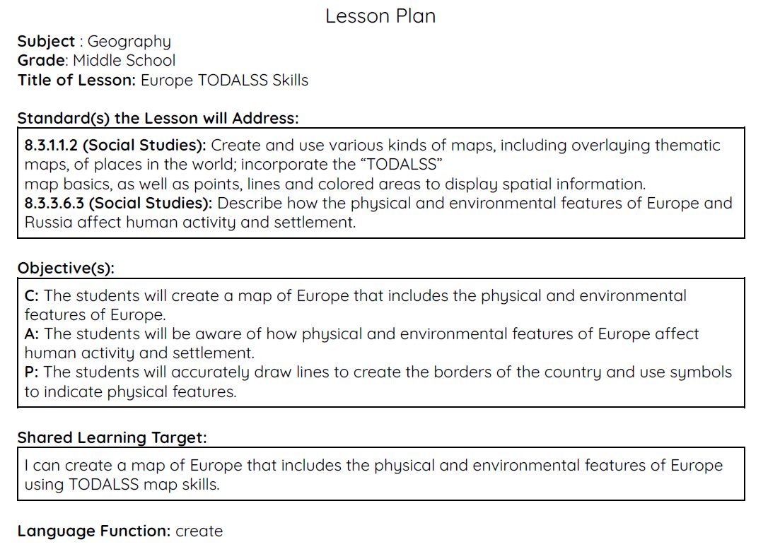 Applying TODALSS Skills to Europe Map Project