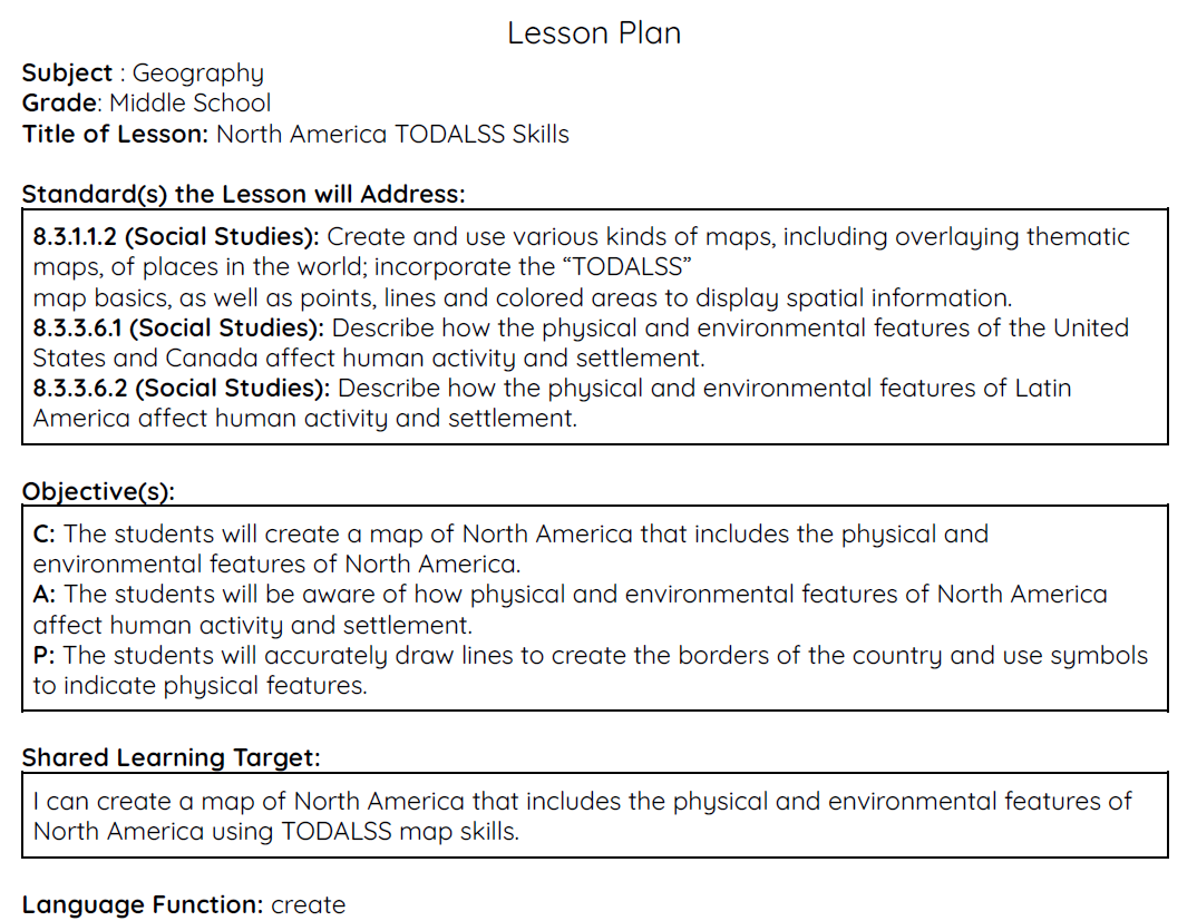 Applying TODALSS Skills to North America Map Project