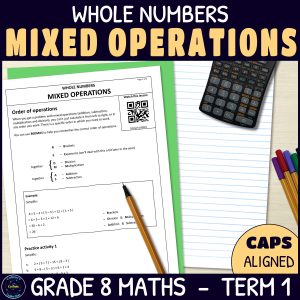 Mixed Operations with Whole Numbers - Grade 8 Maths Term 1 Lesson 4 CAPS