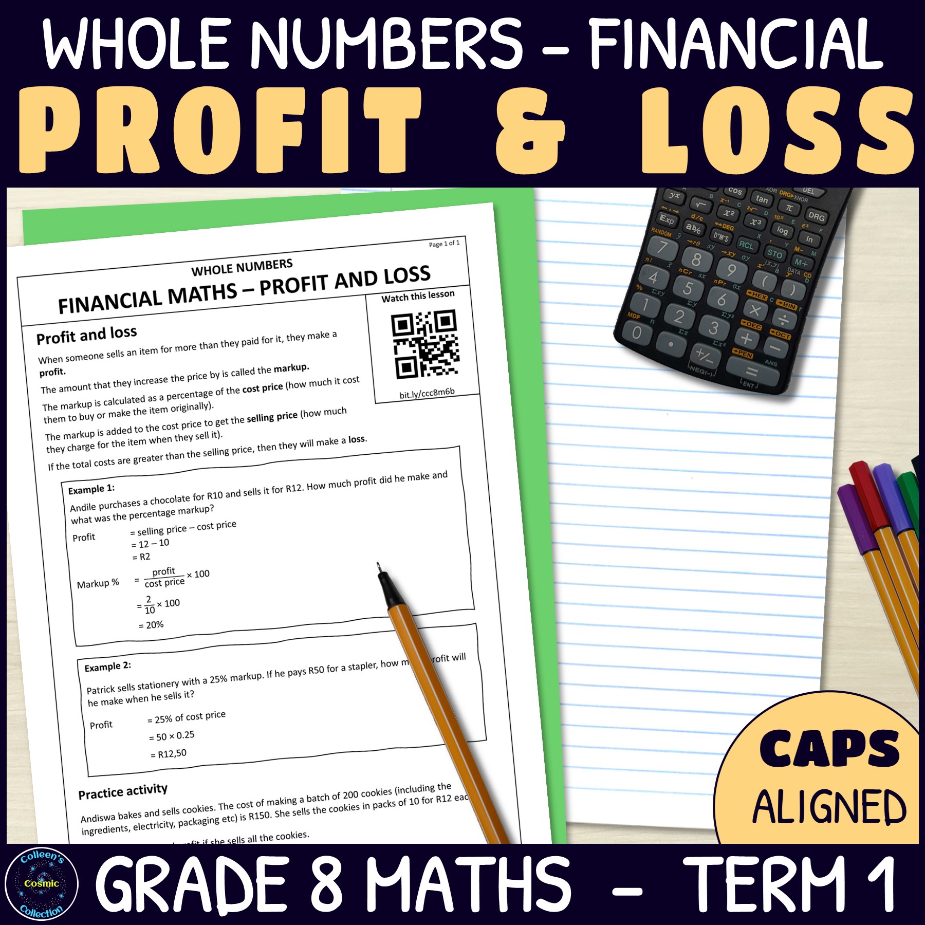Profit and Loss in Financial Maths - Grade 8 Maths Term 1 Lesson 6b CAPS
