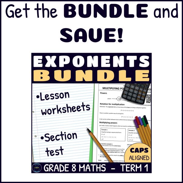 Exponents Test - Grade 8 Maths Term 1 Section Test 3 CAPS | Made By ...
