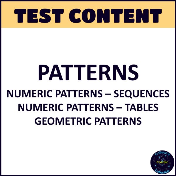 Patterns Test - Grade 8 Maths Term 1 Section Test 4 CAPS - Made By Teachers